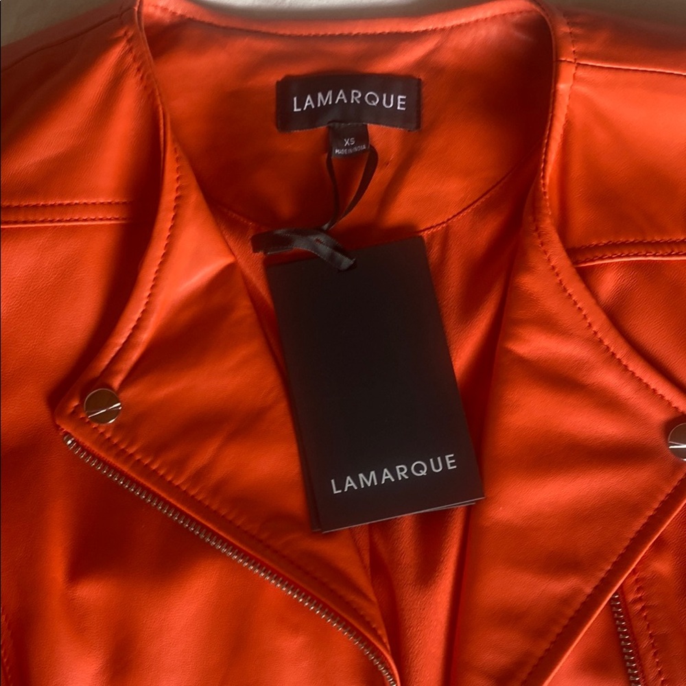 🍊 NWT Cropped leather Biker Jacket - Picture 6 of 8